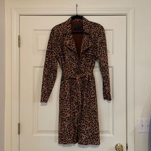 BLANK NYC Cheetah Print Trench Coat